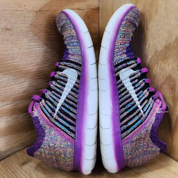 Nike Free RN Flyknit Womens Purple Running Shoes Sneakers Size 8 - Picture 8 of 10